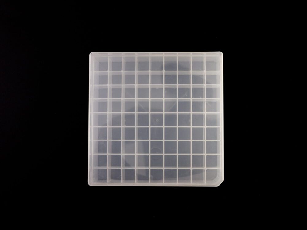 Kelabscience 81-Well Cryo Rack Top View with Lid Closed