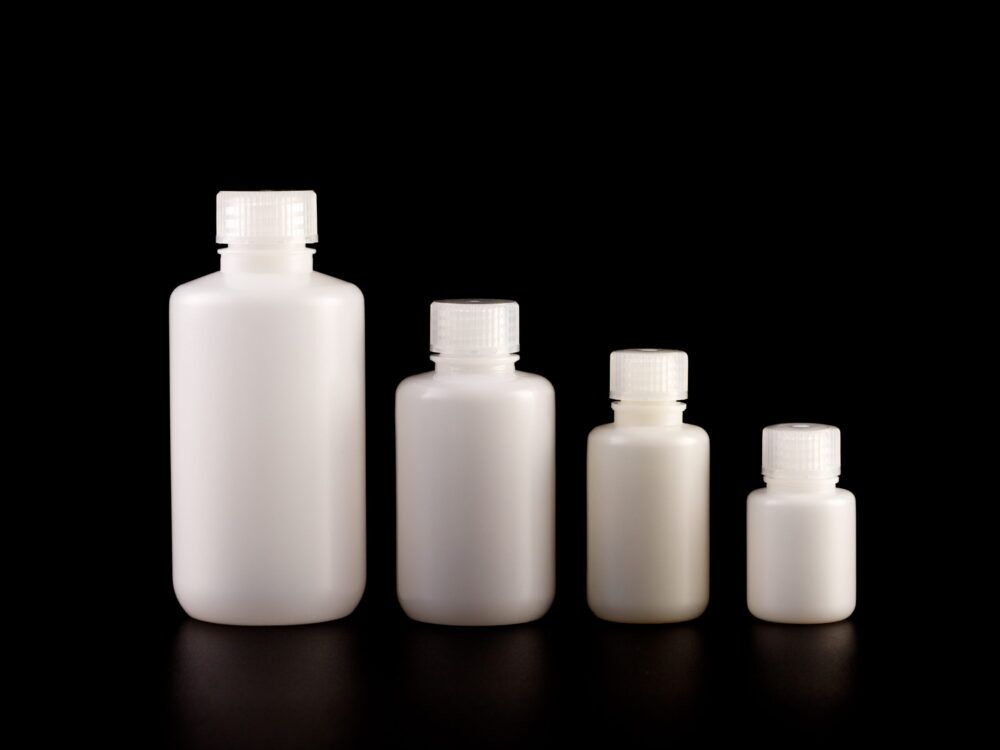 Kelabscience White Narrow-Mouth Reagent Bottles, Assorted Sizes
